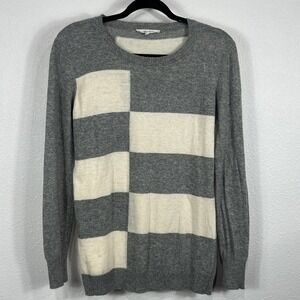 41 Hawthorn Demi‎ Sweater Angora Blend Pullover Cream Gray Colorblock Women's M